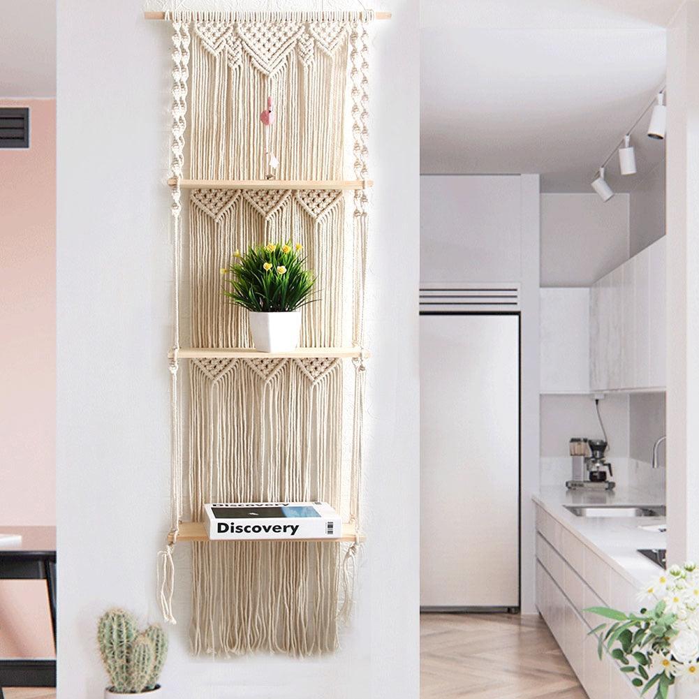 3-Tier Macrame Hanging Shelves - Store Of Things