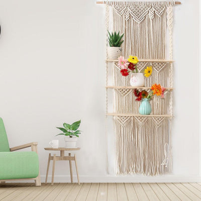 3-Tier Macrame Hanging Shelves - Store Of Things