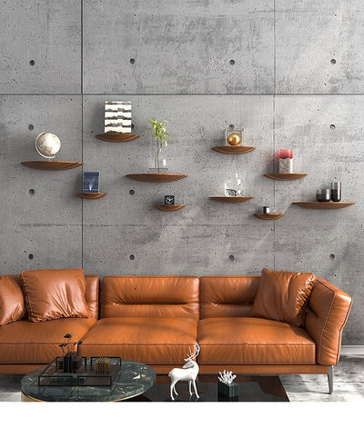 Wooden Semicircle Wall Shelf