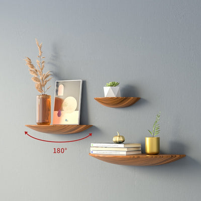 Wooden Semicircle Wall Shelf