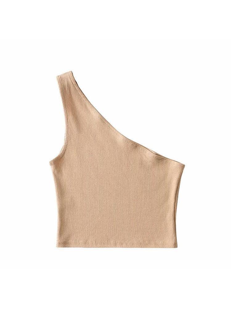 One Shoulder Cropped Tank - Store Of Things